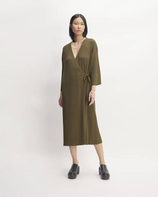 The Ribbed Wrap Midi Dress | Beech