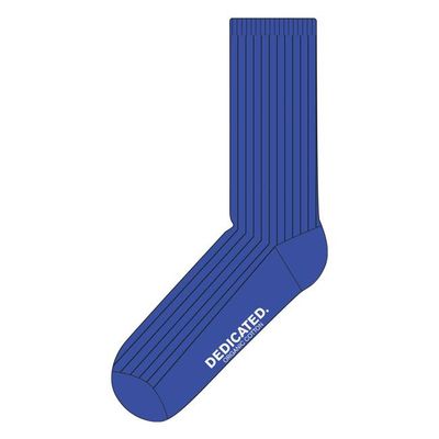 DEDICATED - Rib Socks Knivsta Solid Dazzling Blue