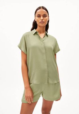 LARISAANA LS BLUSE| leichter Matcha