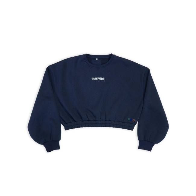 WOMEN'S HATTIE CROP SWEATSHIRT IN NAVY