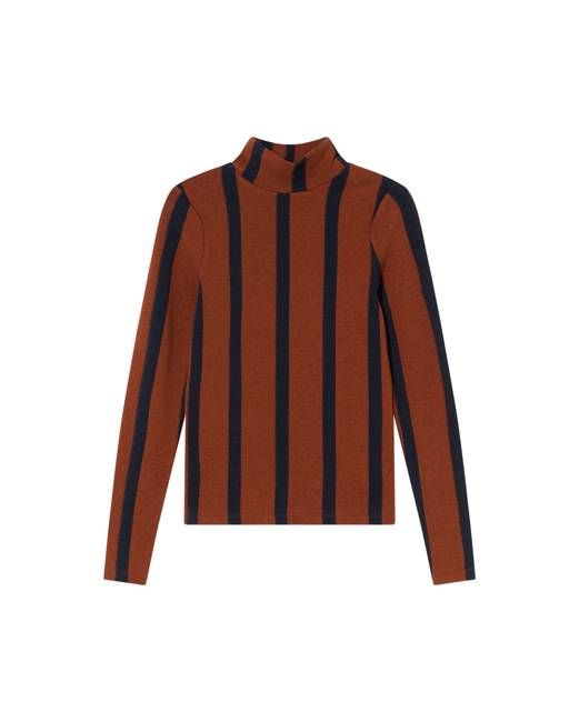 Brown navy stripes wool Ellen top