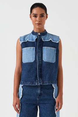 Ari Denim Vest in Dark Vintage Scallop