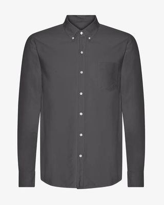 Organic Button Down Shirt - Lava Grey