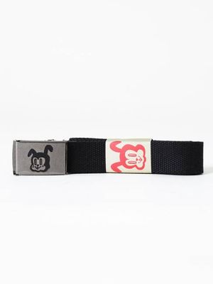 Unisex black cotton belt