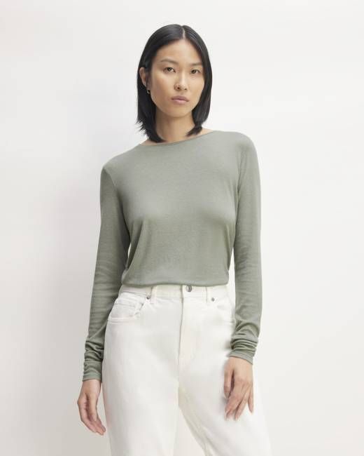 The Long-Sleeve Tee in Butterluxe | Sage Green