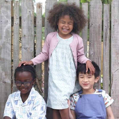 Sleeveless Smock Dress - Flowers, Green