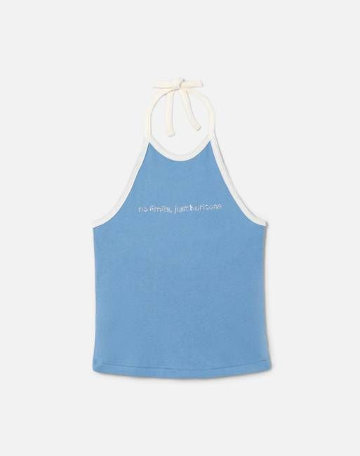 Halter Tank No Limits Rhinestone - Deep Blue Size S