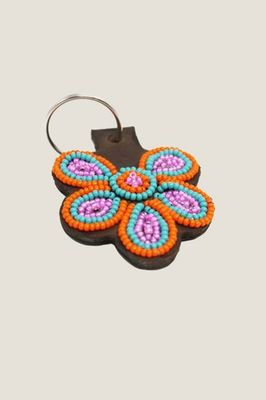 Flower Keyring | Pink/Sea Green