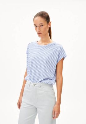 ONELIAA LOVELY STRIPES T-SHIRT | blue bloom-oatmilk