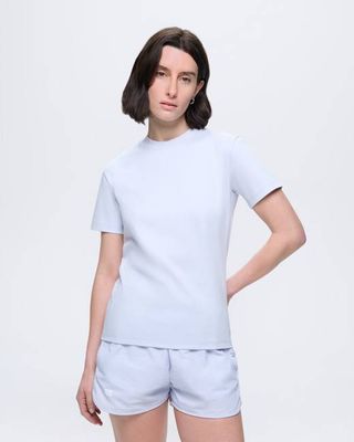 Interlock-T-Shirt für Damen—Eisgrau