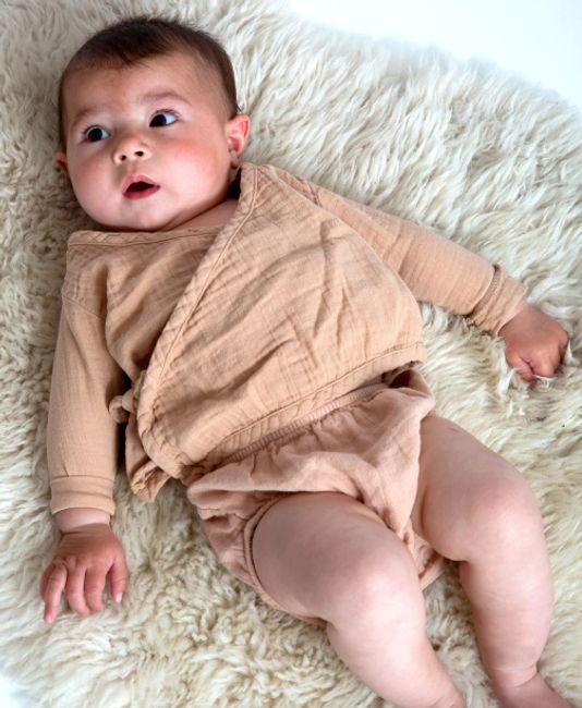 Gabriel Organic Cotton Baby Knickers In Brown