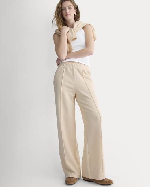 Lightweight Terry Pintuck Sweatpant | Parchment