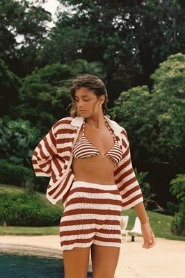 Marea Set - Red Ochre Stripe Crochet