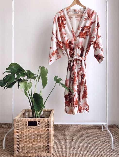 Sunset Palm Linen Kimono - Chillax.co