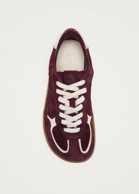 Tb.00 Barefoot Rife Sneakers aus Leder in Burgunderrot und Cremeweiß