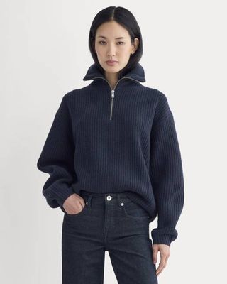 The Half-Zip Sweater in Luxe Merino | Navy