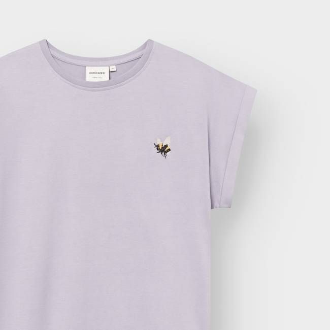 DEDICATED - T-shirt Visby Bumblebee Cross Stitch Aura Purple