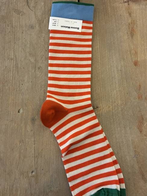Bonne Maison Red + White Stripe Socks