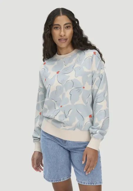 Printed Oversized Sweatshirt BETTER RECYCLING made from pure organic cotton