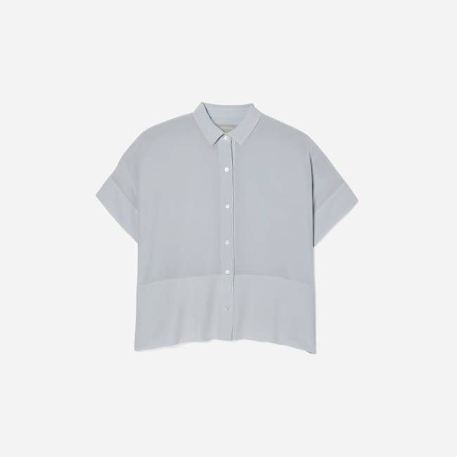 The Boxy Shirt in Washable Silk | Sky