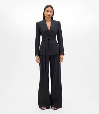 Double Breasted Fitted Jacket | Black
