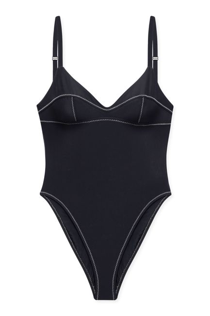 Simone One Piece in Noir Zig