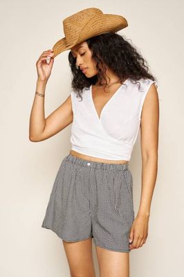 Valentina Top in White Linen