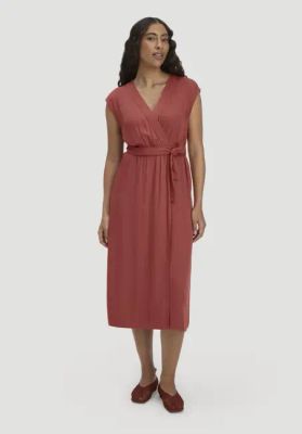 Wrap-style midi dress made from LENZING™ ECOVERO™