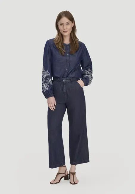 ENNELIE Wide Leg Culotte Jeans made from organic denim with kapok