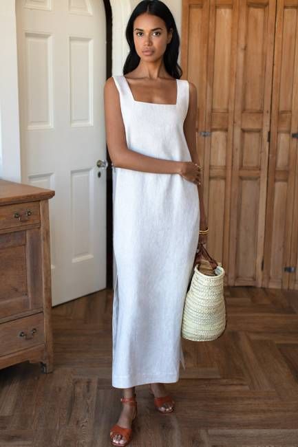 Roma Midi Shift Dress - Beach Linen
