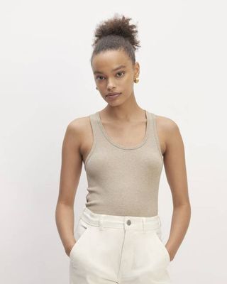 The Luxe Rib Tank | Heathered Tan