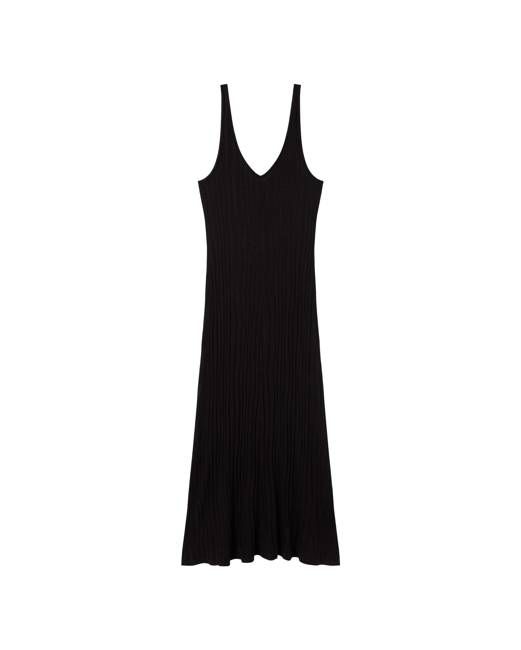Black long knitted Ecovero Sade dress
