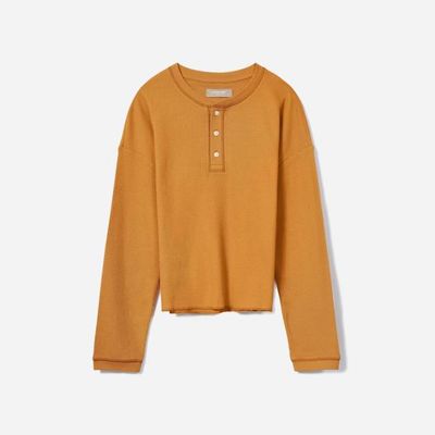 The Organic Cotton Waffle Henley | Burnt Orange