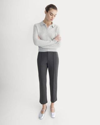 Slim Trouser in Ponte | Heathered Soot