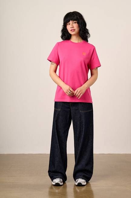 Denver - Cotton T-Shirt in Beetroot Pink
