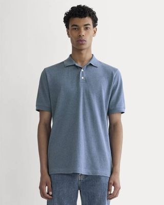 The Pique Polo | Heather Soft Cobalt