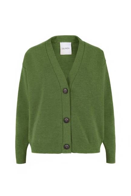 Bene 100% Merino Cardigan Olive Green