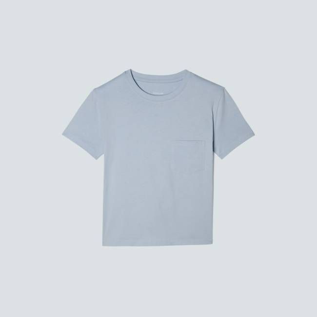 The Box-Cut Tee in Essential Cotton | Mist | Pocket