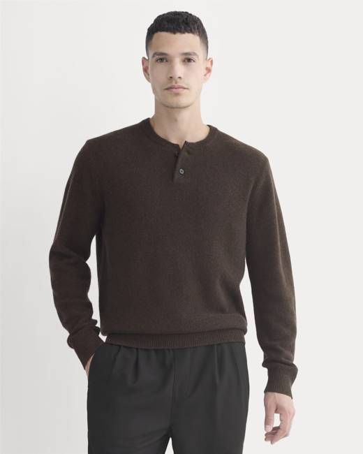 Henley in Wool Cashmere | Americano