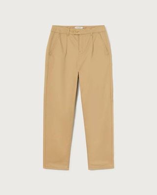 Beige relaxed pleat Wotan pants