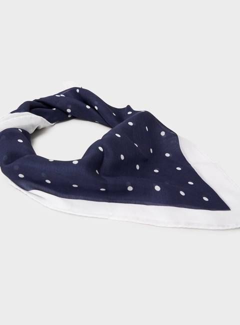 Tencel Polka Dot Navy Neem Bandana