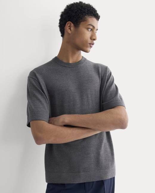 Ultrasoft Sweater Tee | Heather Mid Charcoal