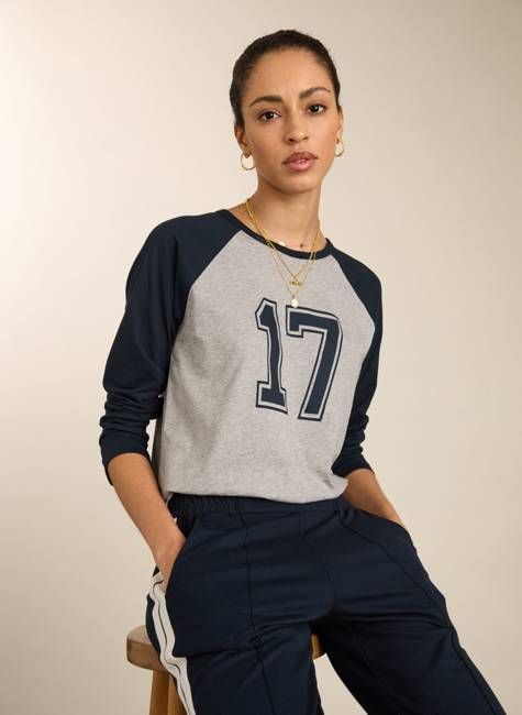 Aaron Organic Cotton Contrast Sleeve Top