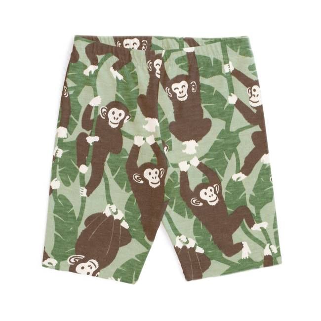 Bike Shorts - Chimpanzees Green