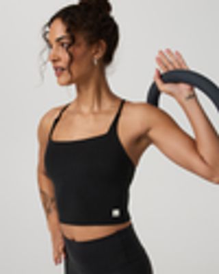 Vuori AllTheFeels™ Strappy Back Tank | Women's Black Tank Top