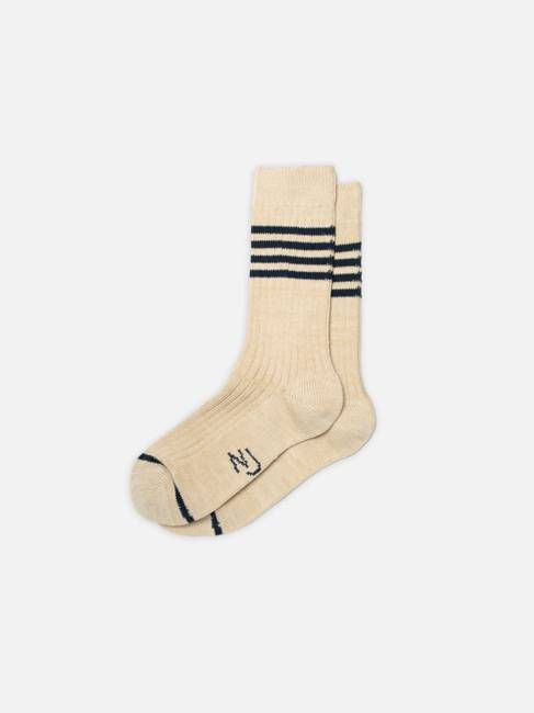 Women Tennis Socks Stripe Blue/Beige | Nudie Jeans