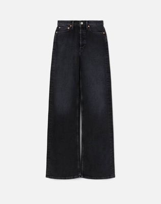 Comfort Stretch 70s Ultra High Rise Wide Leg - Washed Noir