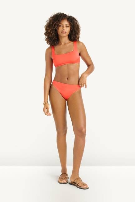 Cali High Leg Full Bottom - Coral EcoShimmer