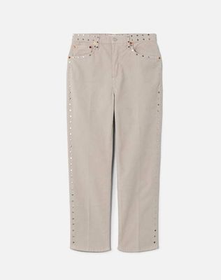 Comfort Stretch Corduroy 70s Stove Pipe - Vintage Pearl Stud