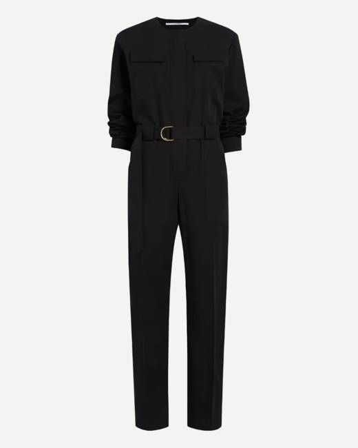 Collarless Jumpsuit | Black